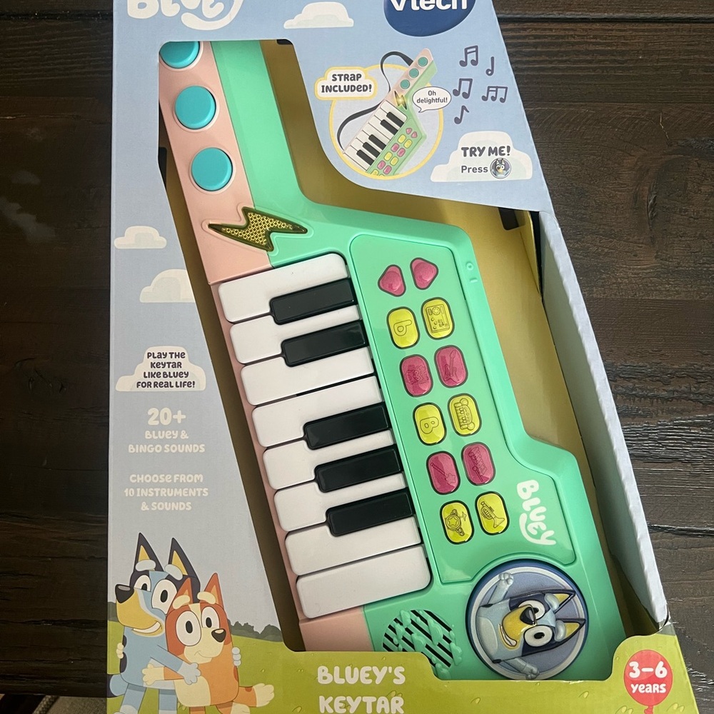 VTech Bluey Keytar - Pink and Green Musical Toy